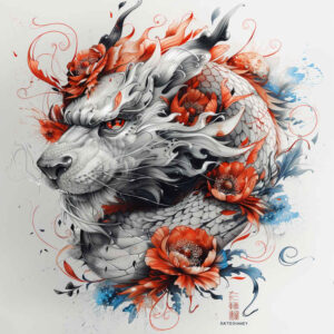 dragon-mythology – tattoo design ideas free ai generated – mask – for-knee – Gallery: dragons-inkby-ai