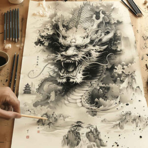 dragon-protector – tattoo design ideas free ai generated – grotesque – for-hand – Gallery: dragons-inkby-ai