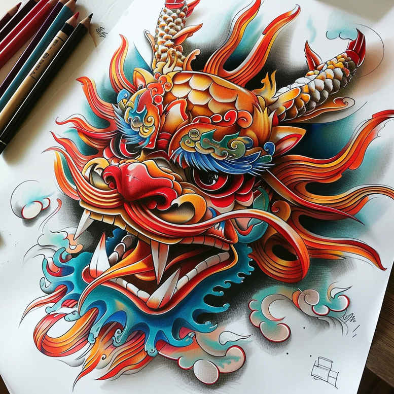 dragons tattoo design ideas clean fill dynamic for ribs