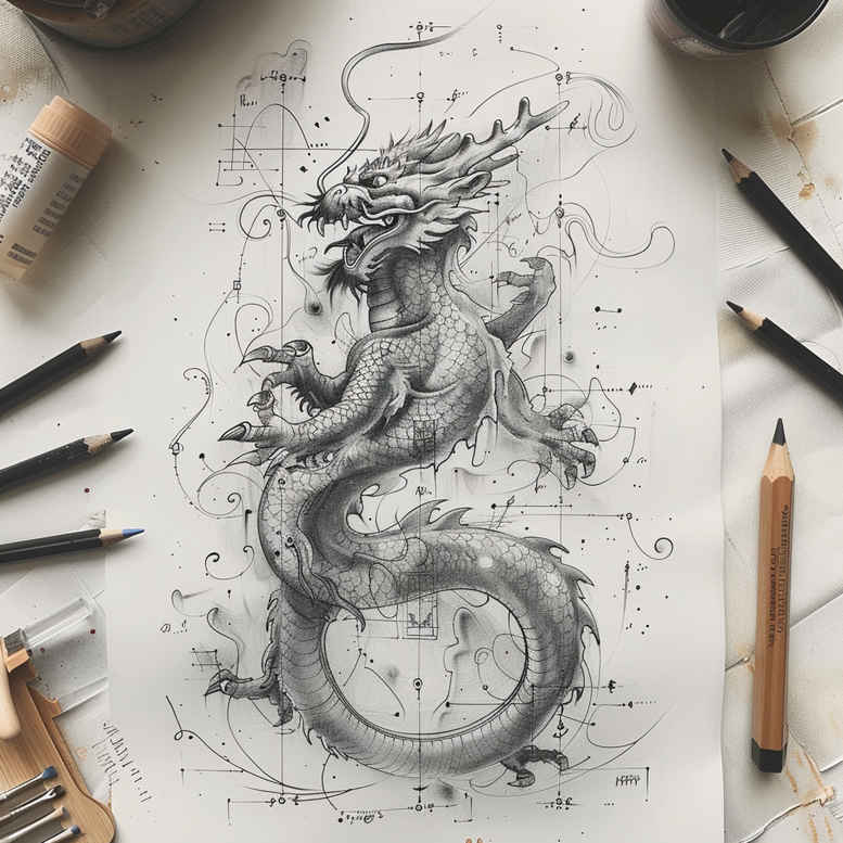 dragons tattoo design ideas Surrealism chromatic flux dynamic shows resilience