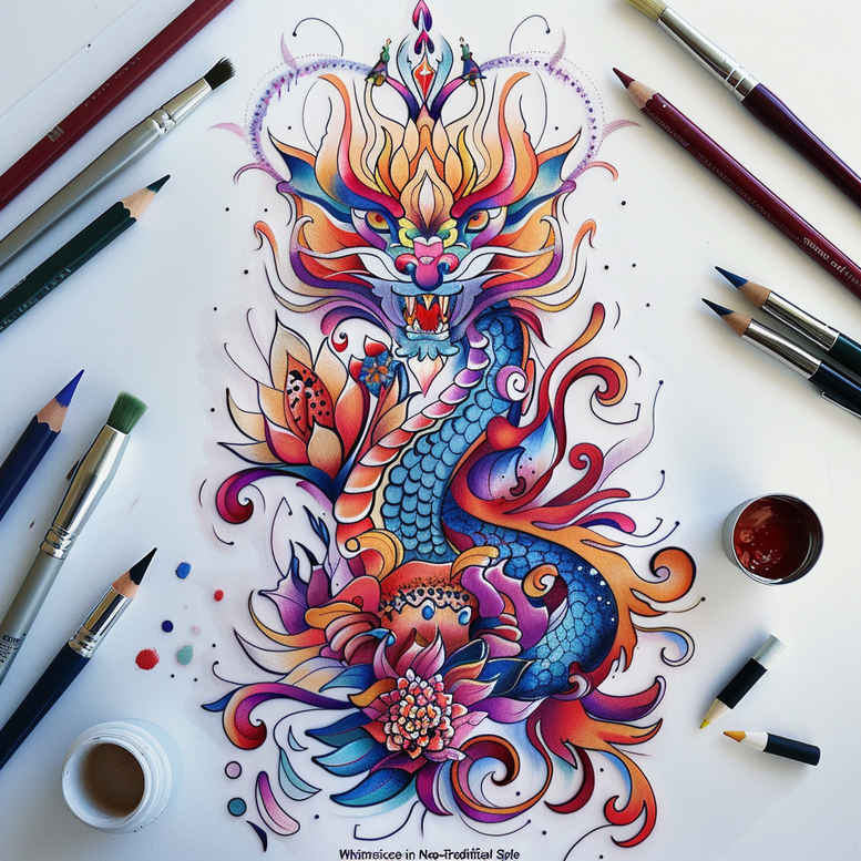 dragons tattoo design ideas Realism sharp focus powerful represents determination