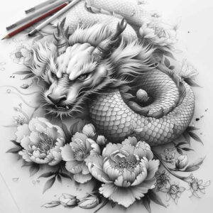 dragons tattoo design ideas realistic shadowing powerful wings stands for strength