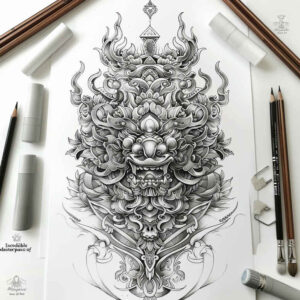 dragons tattoo design ideas Surrealism blurred edges scales symbolising determination