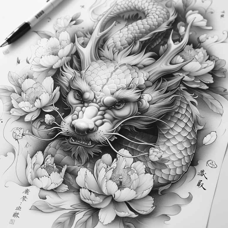 dragons tattoo design ideas decorative flourishes strong lines for collarbone