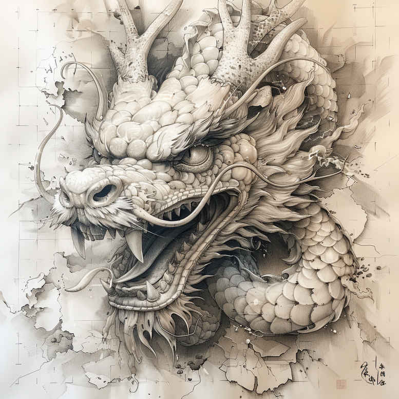 dragons tattoo design ideas Surrealism chromatic aberration wings for spine
