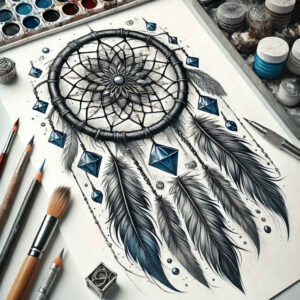 boho-dreamcatcher – tattoo design ideas free ai generated – surrealism-phantasm – for-ribs – Gallery: dreamcatchers-inkby-ai