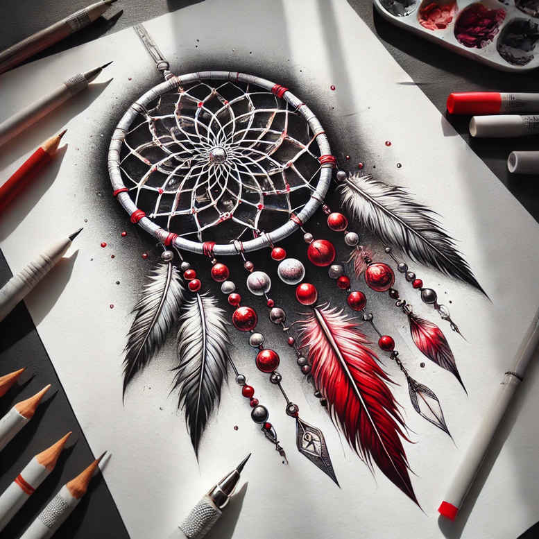 dreamcatcher-in-motion – tattoo design ideas free ai generated – realism-moist-gloss – for-temple – Gallery: dreamcatchers-inkby-ai