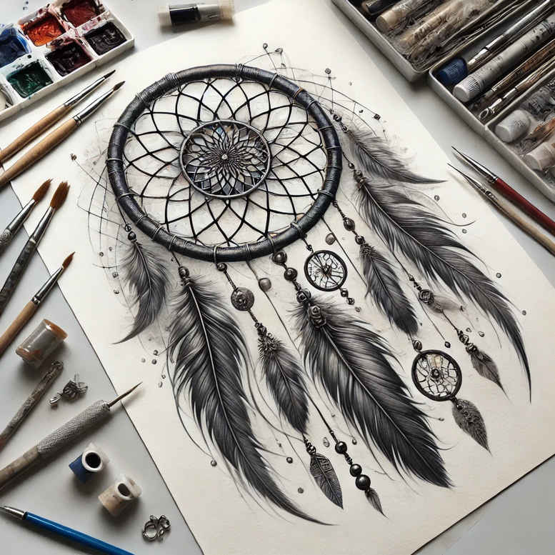 dreamcatchers tattoo design ideas miniature soft lines for outer arm