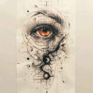 abstract-eye – tattoo design ideas free ai generated – realism-dynamic-shadows – for-upper-thigh – Gallery: eyes-inkby-ai