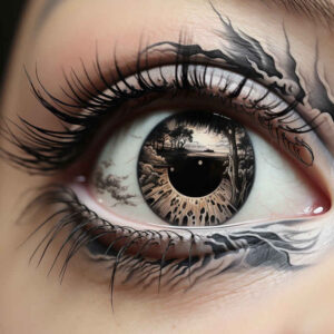 detailed-eye – tattoo design ideas free ai generated – neotraditional-artistic-contrast – for-foot – Gallery: eyes-inkby-ai