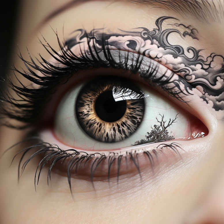 eye-and-nature – tattoo design ideas free ai generated – neotraditional-layered-inks – for-shoulder-blade – Gallery: eyes-inkby-ai