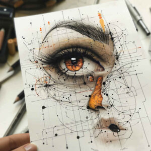 eye-tattoo – tattoo design ideas free ai generated – surrealism-morphic-transformation – for-upper-chest – Gallery: eyes-inkby-ai