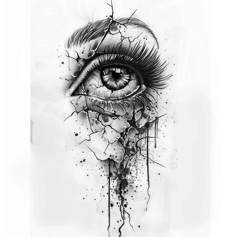 eye-with-eyelashes – tattoo design ideas free ai generated – neotraditional-vivid-hues – for-lower-leg – Gallery: eyes-inkby-ai