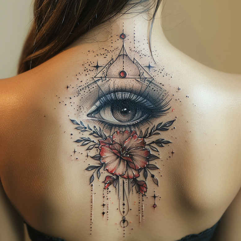 eye-with-flower – tattoo design ideas free ai generated – realism-emotional-realism – for-lower-arm – Gallery: eyes-inkby-ai
