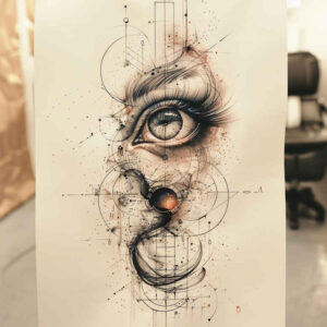 eye-with-moon – tattoo design ideas free ai generated – surrealism-hallucinatory – for-shin – Gallery: eyes-inkby-ai