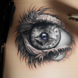 shaded-eye – tattoo design ideas free ai generated – neotraditional-accent-shading – for-scapula – Gallery: eyes-inkby-ai