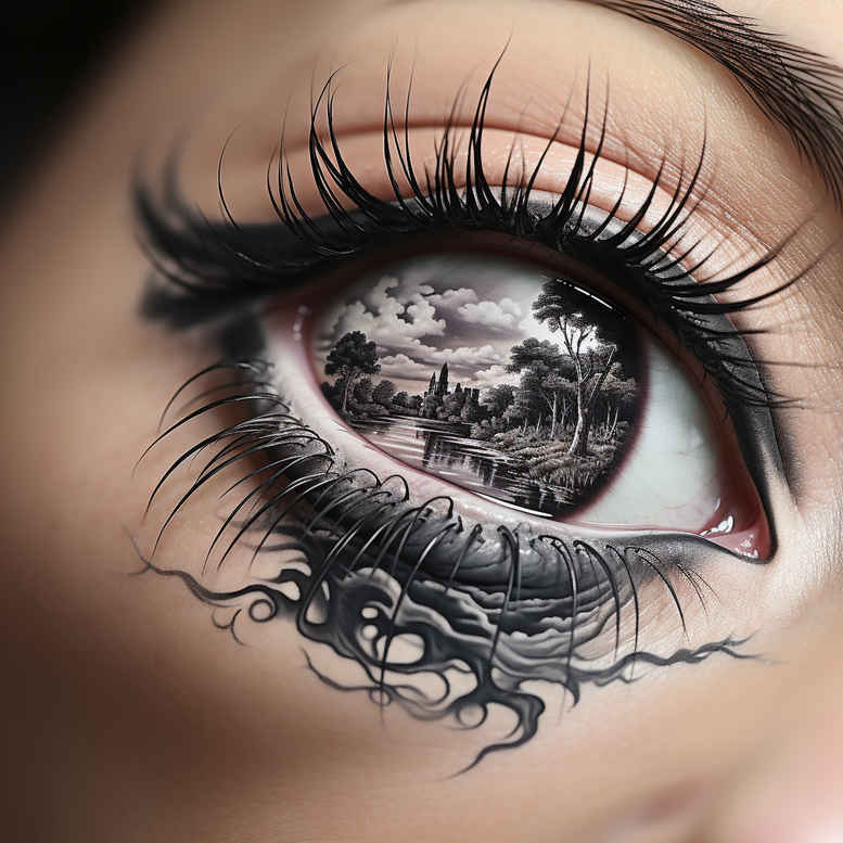 eyes tattoo design ideas Surrealism abstract gaze meaning endurance