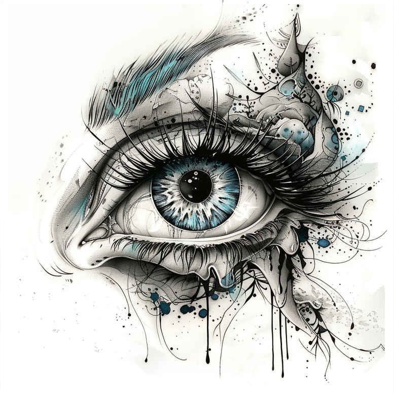 eyes tattoo design ideas Realism dynamic shadows mystical for upper arm