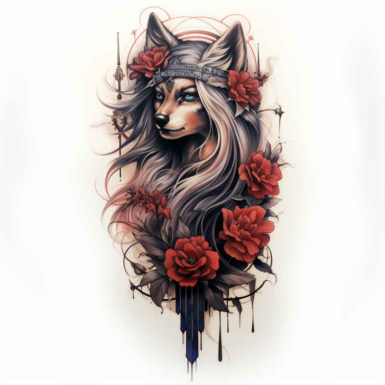 detailed-visage – tattoo design ideas free ai generated – surrealism-melted-shapes – for-sternum – Gallery: faces-inkby-ai