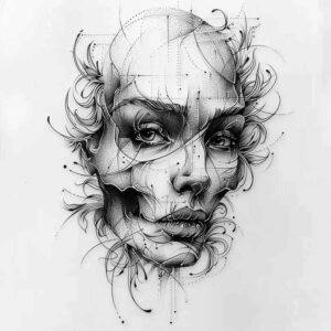 expressive-face – tattoo design ideas free ai generated – neotraditional-dynamic-composition – for-back-shoulder – Gallery: faces-inkby-ai