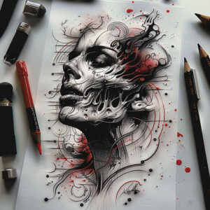 expressive-face – tattoo design ideas free ai generated – visual-truth – for-back-shoulder – Gallery: faces-inkby-ai