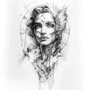 face-in-shadow – tattoo design ideas free ai generated – smooth-gradients – for-back – Gallery: faces-inkby-ai