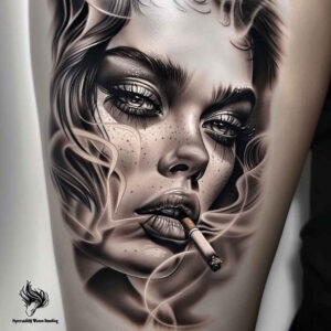 face-with-color – tattoo design ideas free ai generated – glass-effect – for-wrist-side – Gallery: faces-inkby-ai