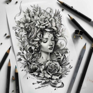 face-with-color – tattoo design ideas free ai generated – micro-realism – for-full-back – Gallery: faces-inkby-ai