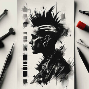 face-with-color – tattoo design ideas free ai generated – refined-lines – for-fingers – Gallery: faces-inkby-ai