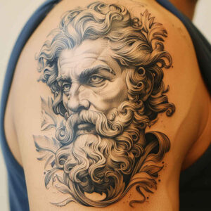 face-with-crown – tattoo design ideas free ai generated – portrait-realism – for-behind-ear – Gallery: faces-inkby-ai