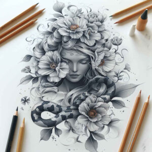 face-with-eyes – tattoo design ideas free ai generated – reflective-light – for-elbow – Gallery: faces-inkby-ai
