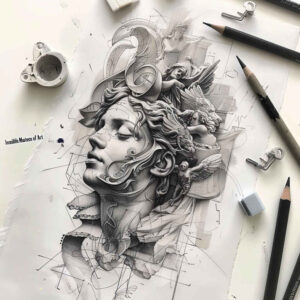 face-with-eyes – tattoo design ideas free ai generated – true-to-life – for-hand – Gallery: faces-inkby-ai