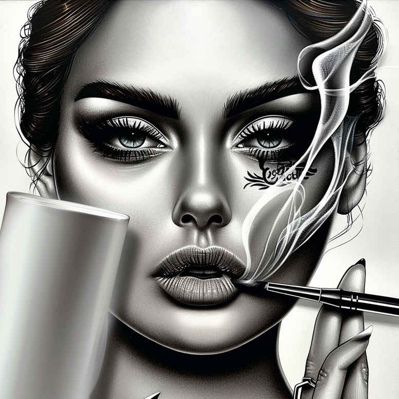 face-with-halo – tattoo design ideas free ai generated – blended-gradients – for-lower-back – Gallery: faces-inkby-ai