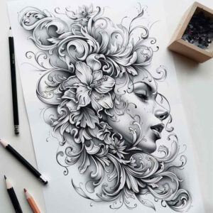 face-with-halo – tattoo design ideas free ai generated – shadow-realism – for-fingers – Gallery: faces-inkby-ai