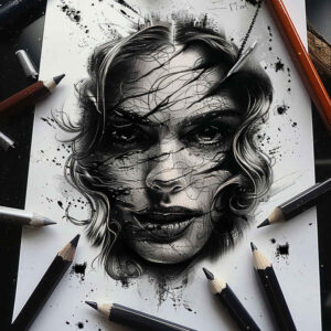 face-with-shadows – tattoo design ideas free ai generated – true-rendering – for-wrist – Gallery: faces-inkby-ai