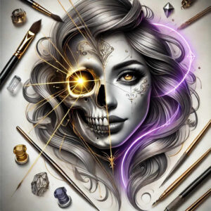 facial-expression – tattoo design ideas free ai generated – photorealistic-drawing – for-side-torso – Gallery: faces-inkby-ai