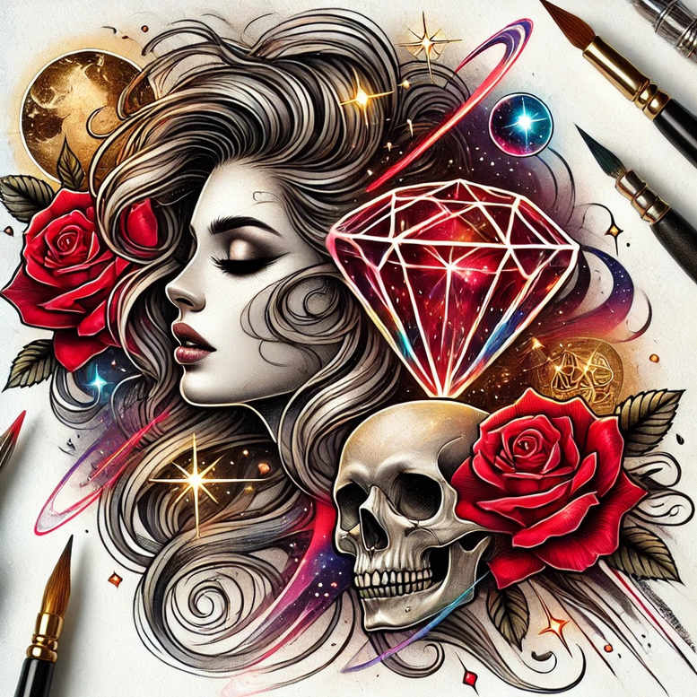 geometric-face – tattoo design ideas free ai generated – realistic – for-stomach – Gallery: faces-inkby-ai