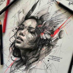 male-face – tattoo design ideas free ai generated – high-contrast – for-lower-arm – Gallery: faces-inkby-ai