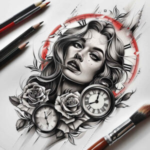 mystical-face – tattoo design ideas free ai generated – soft-transitions – for-collarbone – Gallery: faces-inkby-ai