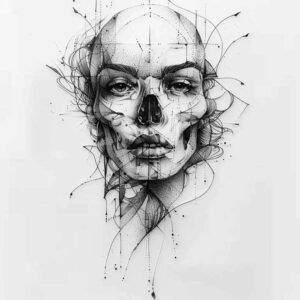 surreal-face – tattoo design ideas free ai generated – surrealism-mystical – for-back – Gallery: faces-inkby-ai
