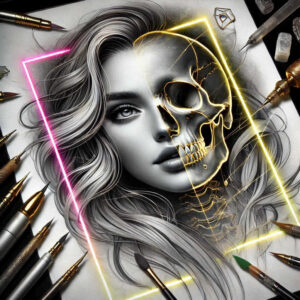 faces tattoo design ideas Realism realistic dimension dramatic shading meaning resilience