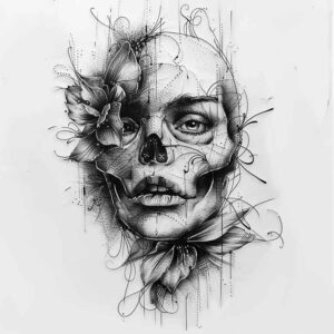 faces tattoo design ideas illustrative style natural for lower arm