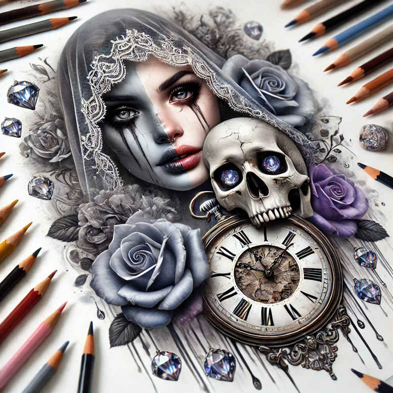 faces tattoo design ideas color saturation stylized symbolising strength