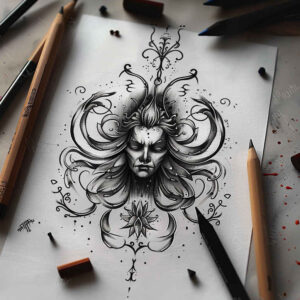 faces tattoo design ideas color blending symbolic shows resilience