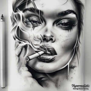 faces tattoo design ideas Surrealism unconscious imagery wrinkles symbolising determination