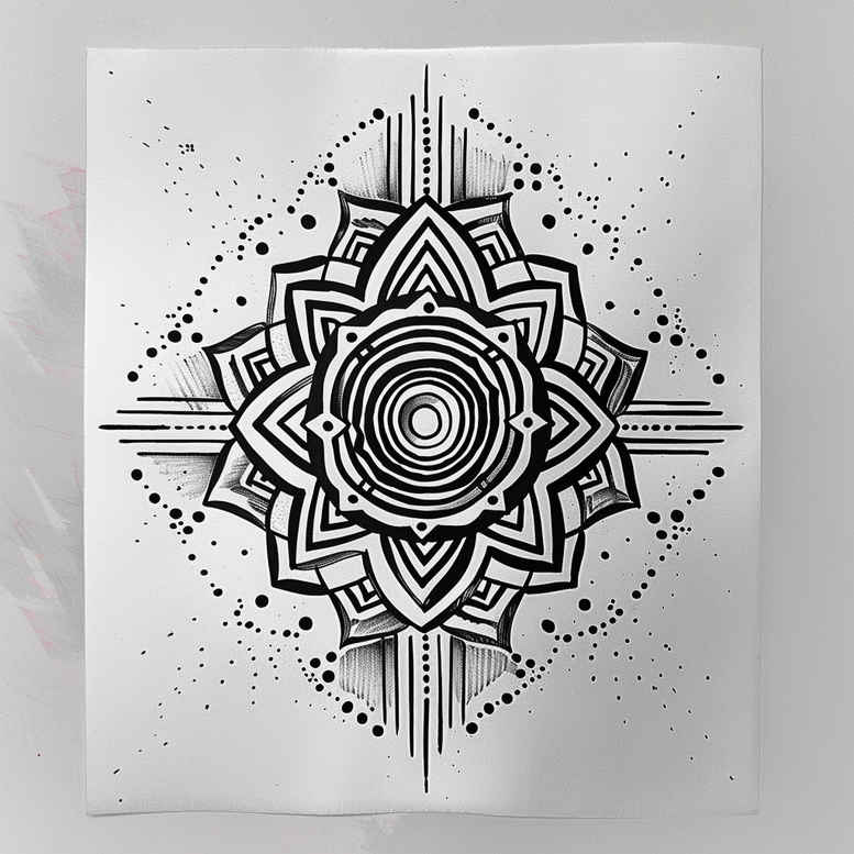contour-tattoo – tattoo design ideas free ai generated – dotwork – for-hip – Gallery: geometric-inkby-ai