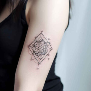 diamond-tattoo – tattoo design ideas free ai generated – open-space – for-lower-leg – Gallery: geometric-inkby-ai