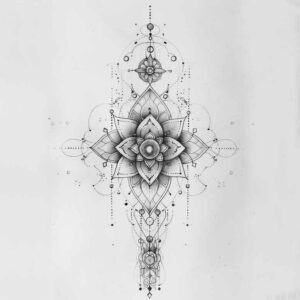 geometric-figure-tattoo – tattoo design ideas free ai generated – bare – for-thigh – Gallery: geometric-inkby-ai