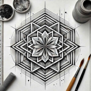 geometric-figure-tattoo – tattoo design ideas free ai generated – gentle – for-fingers – Gallery: geometric-inkby-ai