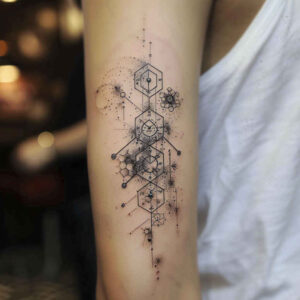 geometric-figure-tattoo – tattoo design ideas free ai generated – minimalist – for-outer-arm – Gallery: geometric-inkby-ai